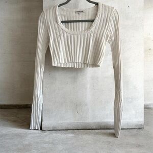 Cotton Citizen Crop Ribbed Long Sleeve Top S